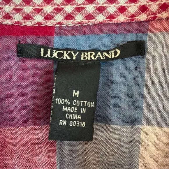 Lucky Brand Long Sleeve Check Shirt Size Medium - Picture 4 of 7